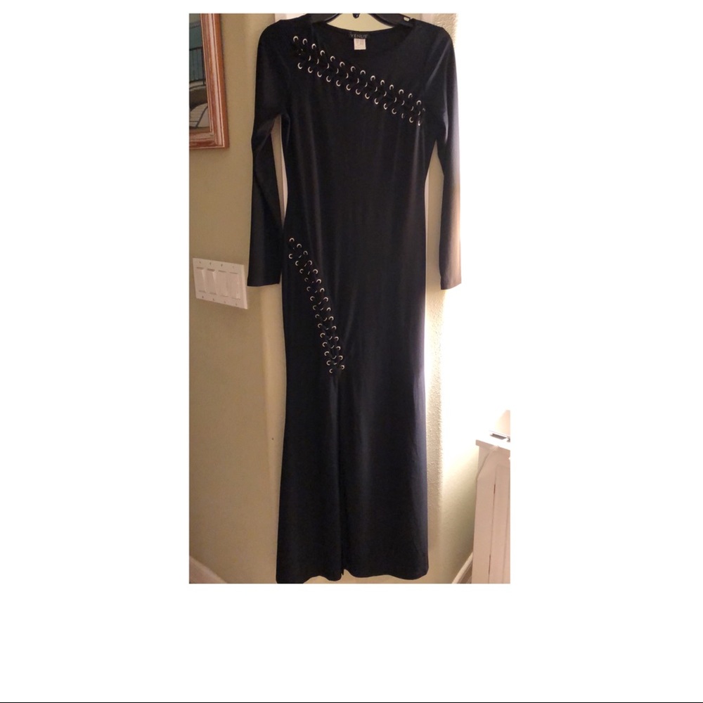 Lace Up Detail Long Dress